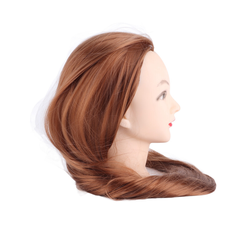 Unisex Brown Makeup Mannequin Head Hairdresser Training Head Cosmetology Doll Head Blond Golden