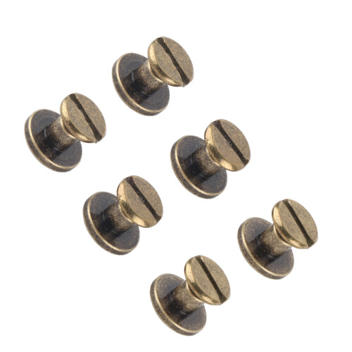 20pcs Flat Head Copper Brass Screws Nuts Nails Rivets Leather Cap Accessory (5mm)