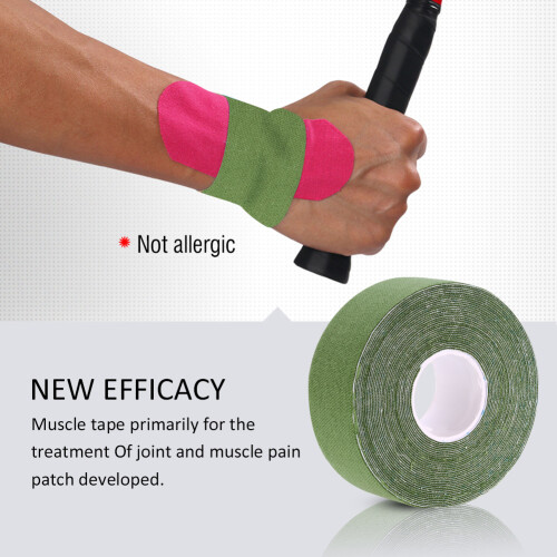 1 Roll Baumwoll-Elastikverbandbandage für Muskelzerrung Hellgrün 2,5 cm x 5 m 2