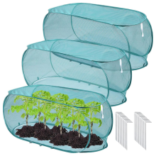 3 peças de 99x40x45 cm para cobertura de plantas de jardim com 24 pregos de solo