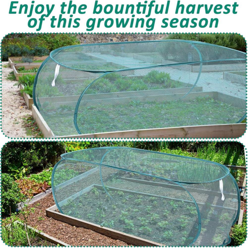 3 τεμάχια καλύμματα φυτών κήπου 99x40x45cm με 24 καρφιά εδάφους 2