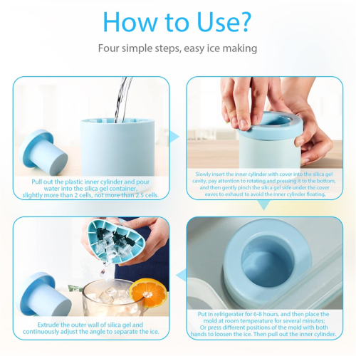 Cylindrical Ice Tray Squeeze Ice Cup Mini Square Ice Ball Mold 1