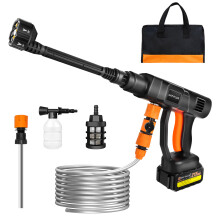 21V Cordless Pressure Washer Kit ,6-in-1 Nozzle, With charger & Battery & Various accessories