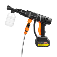 6-in-1 Portable Car Washer 0.28Kg Pressure,21V Single Battery, Self-Priming Design