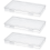 3Pack Mini Plastic Clear Storage Containers Box,Small Rectangle Empty 6