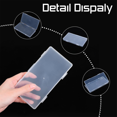 3Pack Mini Plastic Clear Storage Containers Box,Small Rectangle Empty 1