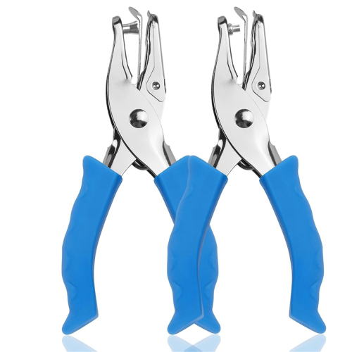 2 Pcs Single Hole Punch,1/4in Hand Hole Puncher with Soft Grip Handle