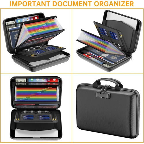 Fireproof File Organizer with Lock, Case Fireproof Document Box 1