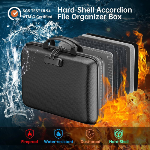 Fireproof File Organizer with Lock, Case Fireproof Document Box 2
