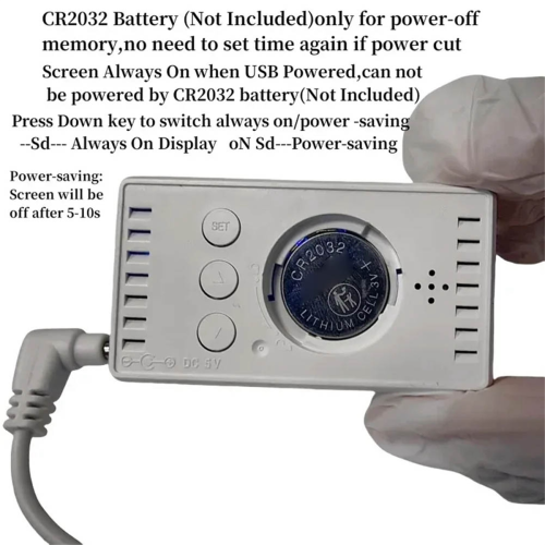 Digital Clock TEMP Date 3 Alarms Power-Off Memory Table Clock White 2