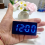 Digital Clock TEMP Date 3 Alarms Power-Off Memory Table Clock White 5