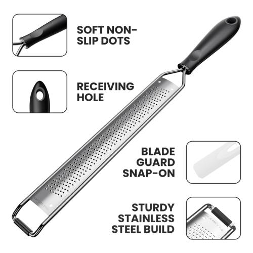 Cheese Grater with Non-Slip Handle,Lemon Zester for Kitchen Tool 2