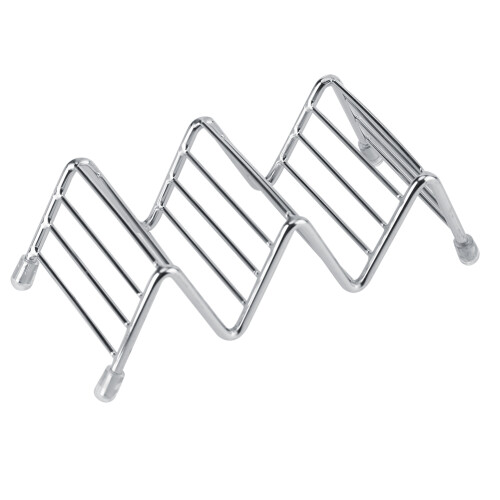 Wave Shape Stainless Steel Mexican Taco Holder Display Stand Shell Rack 2-3 Slot 1
