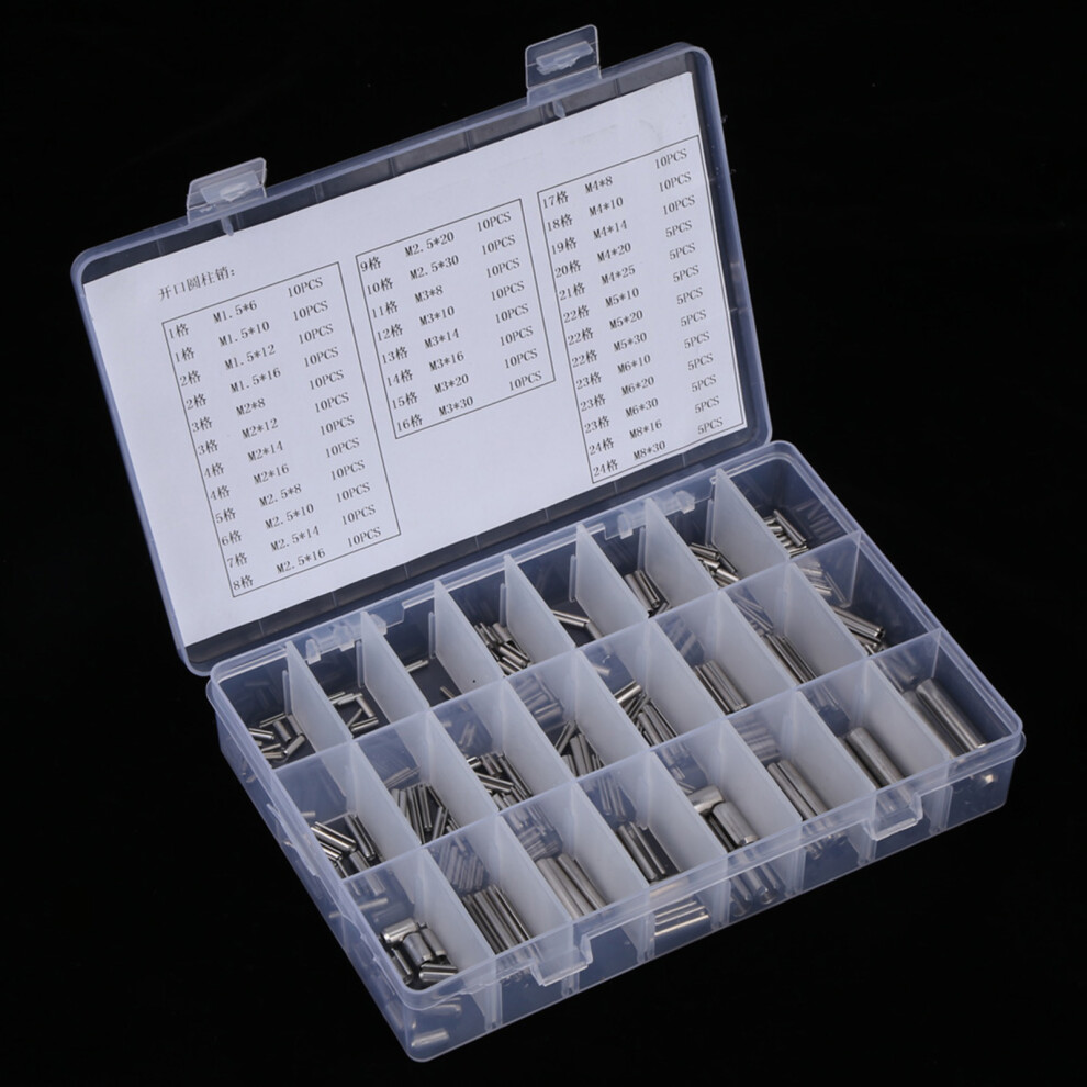 280Pcs Stainless Steel Spring Tension Pins Set M1.5 M2 M2.5 M3 M4 M5 M6 M8 With Box 4921324289864