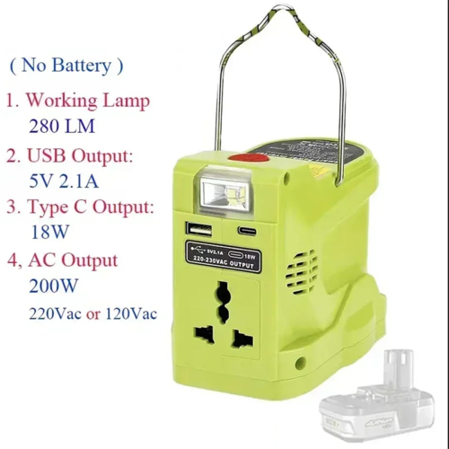 200W Li-Ion Battery Inverter LED Work Lamp USB Power Bank B 1