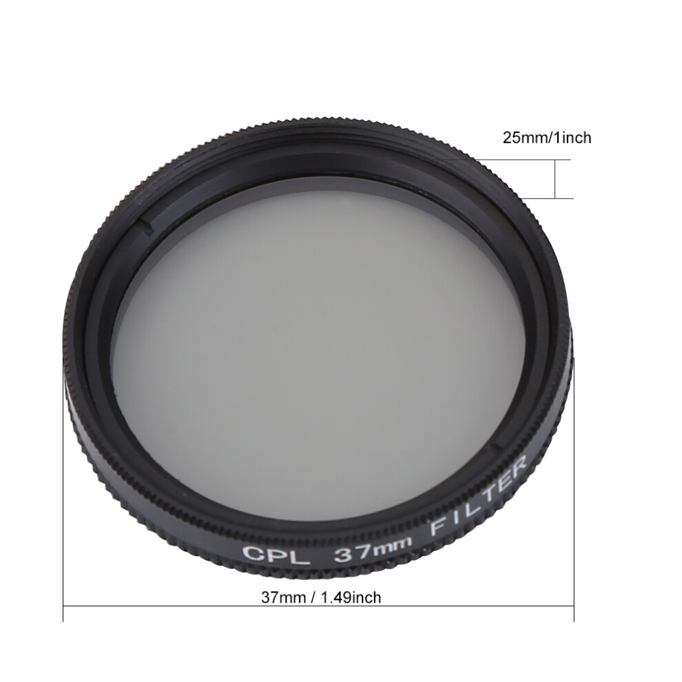 37Mm Circular Polarizer Lens Filter With Adapter Ring Protective Cap For Xiaomi Yi 4K/4K+/Lite 7631324290445