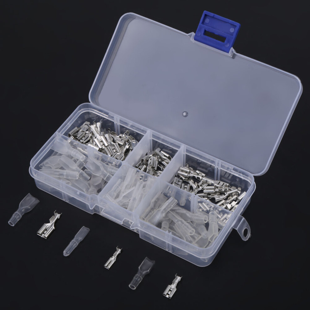 2.8/4.8/6.3mm Crimp Terminal Female Blade Spade Connectors and Transparent Sleeves