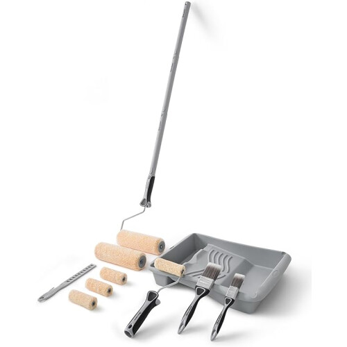 ROLLINGDOG Paint Roller Set - Paint Rollers and Tray Sets with Extension Pole,Paint Brush
