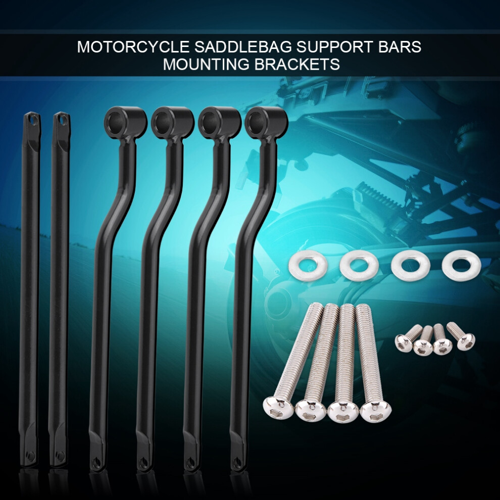 Motorcycle Saddlebag Support Bars Brackets For Honda Suzuki Yamaha Kawasaki Black 5091324291231