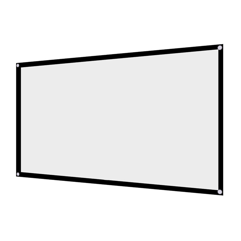 1Pc Portable Foldable Non Crease Projector Curtain Projection Screen 16:9 (72Inch) White 8121324291201