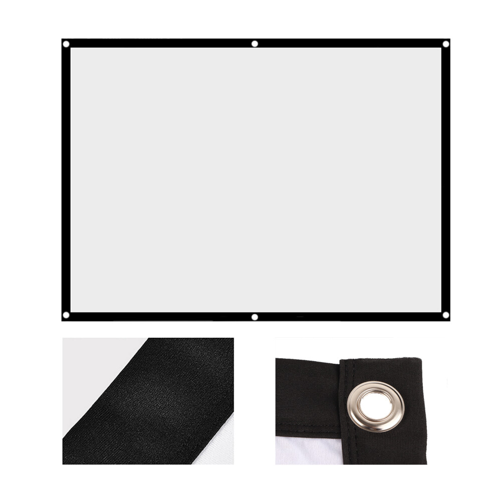 1Pc Portable Foldable Non Crease Projector Curtain Projection Screen 4:3 (100Inch) White 9481324291274