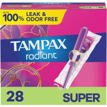 Tampax Radiant Tampons, Super Absorbency, With Leakguard