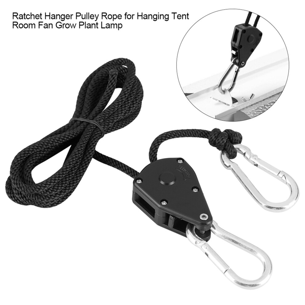 2Pcs 1/8Inch Ratchet Hanger Pulley Rope For Hanging Tent Room Fan Grow Plant Lamp 4991324292294