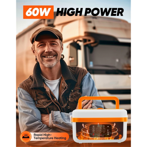 Cordless Electric Lunch Box,Self-Heating Food Warmer,EU Plug 2
