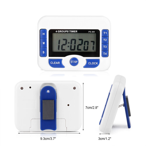 Digital 4‑Channel Independent Group Timer Countdown Magnetic Kitchen Cooking Clock 2