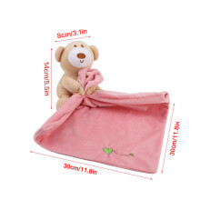 Lovely Bear Plush Soother Security Blanket Soft Baby Kids Toy Newborn Gift Pink