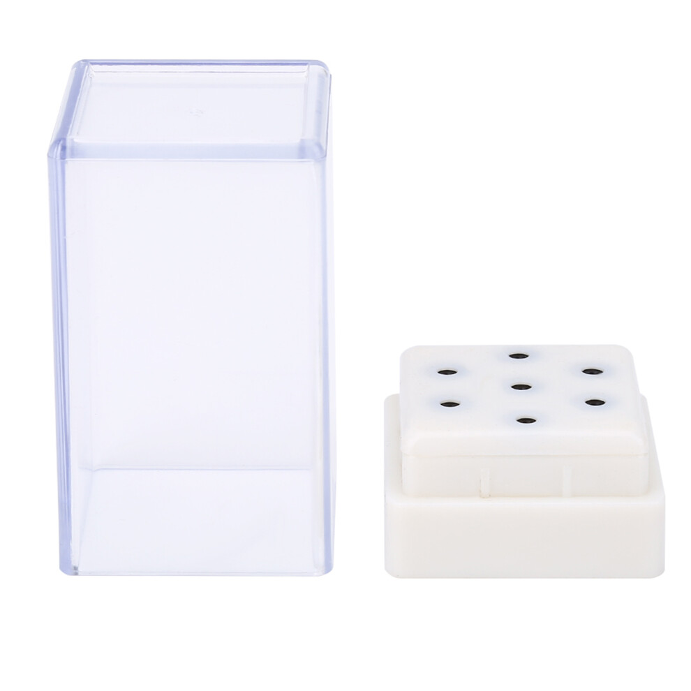 7 Holes Nail Drill Heads Bits Holder Organizer Box Container For Nail Grinding Heads Display 8401324293055