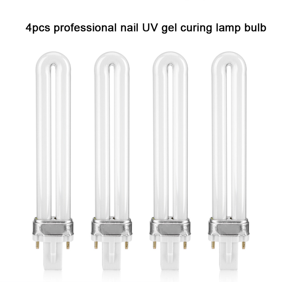 Light 4Pcs/Set Manicure Uv Nail Dryer Lamp Bulb 9W Nail Polish Gel Curing Tube