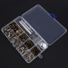 50 Sets Leder-Schnappknöpfe mit Werkzeugen, 15 mm verstellbar