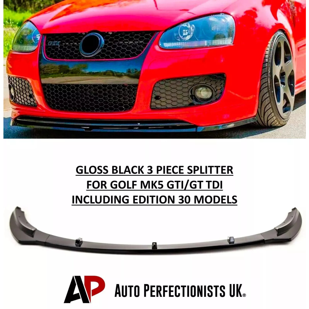 For Vw Golf Mk5 Gti Gt Tdi Front Splitter Spoiler Lip Body Kit 2003-2008 5061072661723