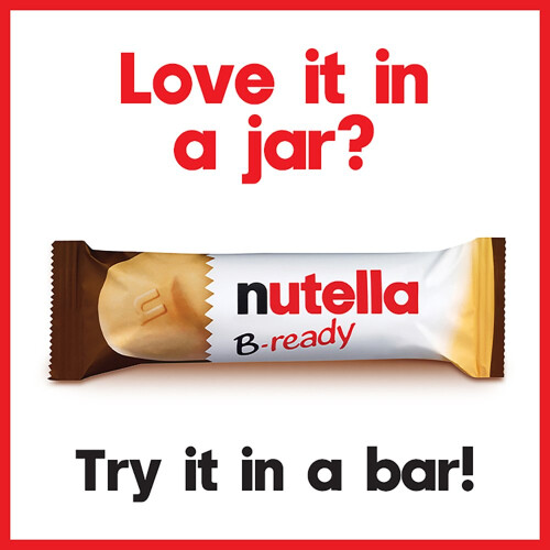 Nutella B-ready Hazelnut Chocolate Spread Cereal Bar 22g (Pack of 36) 1