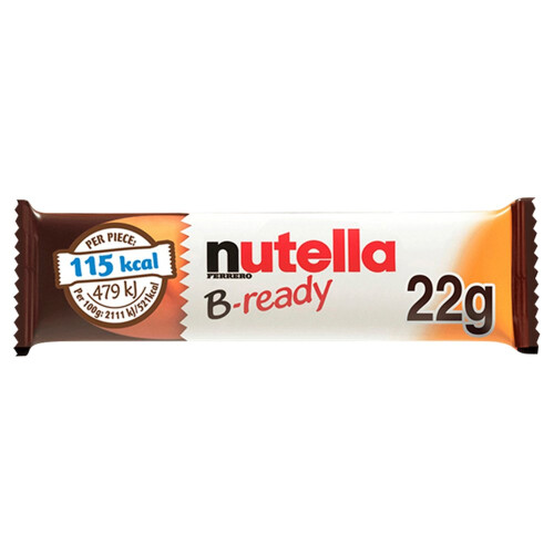 Nutella B-ready Hazelnut Chocolate Spread Cereal Bar 22g (Pack of 36)