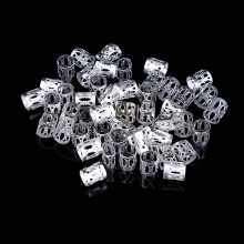 50pcs Adjustable Metal Hair Braid Bead Rings Cuff Hair Beauty Decoration Accessories Sliver