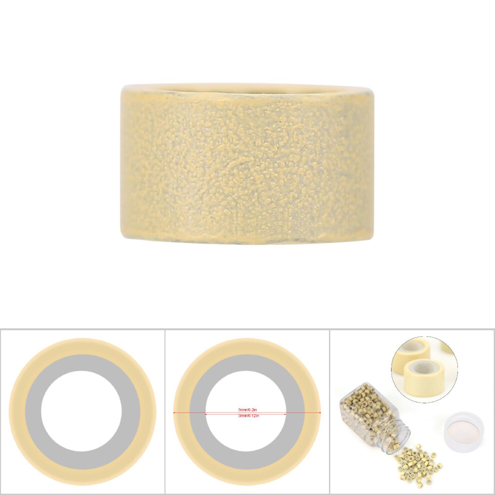 Unisex Beige Aluminium Silicone Beads Hair Extension Tubes Microrings Hair Braiding Decorations