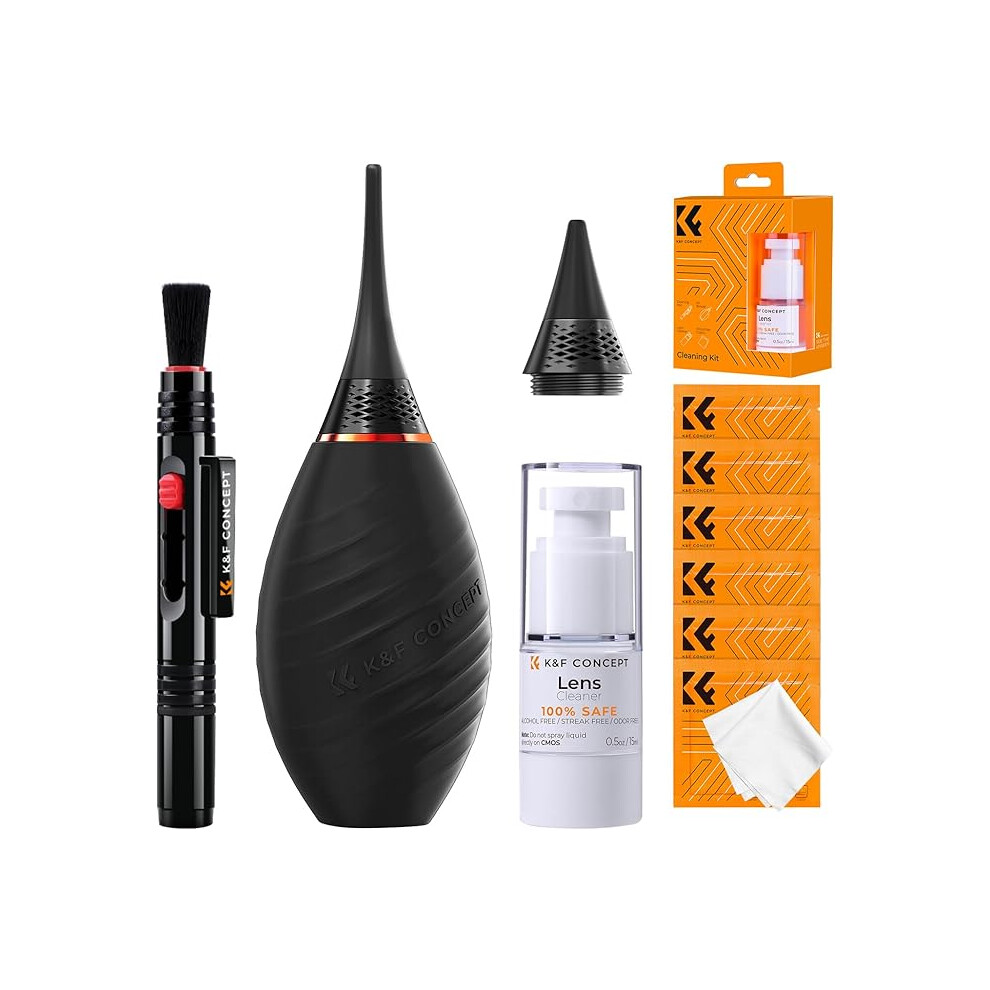 K&F Concept 10-in-1 Camera Cleaning Kit with Lens Pen, Rocket Air Blower-Extension & Short Nozzle