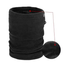 (black) Winter Windproof Cycling Scarves Fleece Lining Neck Tube Face Cover Ear Warmer Drawstring Outdoor