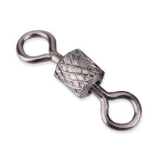 100pcs High Strength Copper Barrel Rotate Ring Swivels Fishing Accessory (8#)