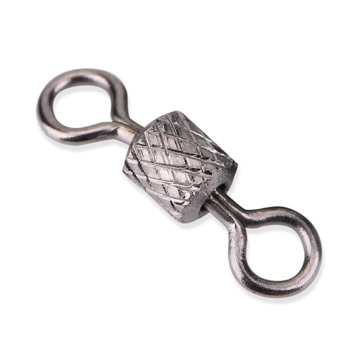 100pcs High Strength Copper Barrel Rotate Ring Swivels Fishing Accessory (8#)