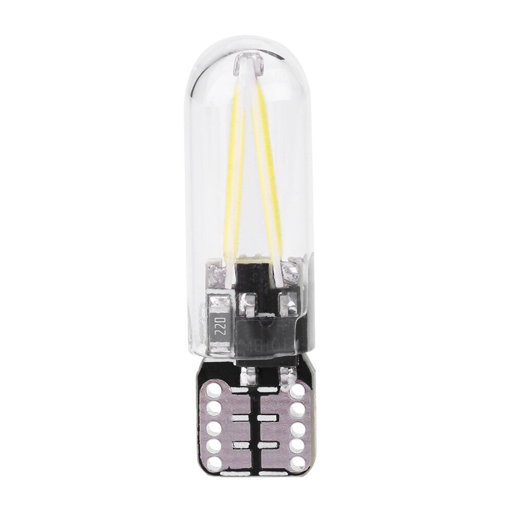 10Pcs 12V W5w T10 194 Glass Cob Filament Led Car Reading Drl Trunk Led Bulb White/Light 8711324299705