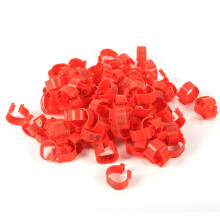 100PCS Red 16MM Numbered Plastic Leg Bands for Poultry Chickens Ducks Geese-Durable&Easy to Use