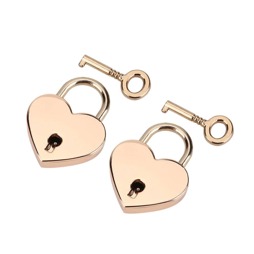 2Sets Heart Shaped Padlock&Skeleton Metal Lock For Luggage,Diary,Jewelry Box-Secure&Stylish 9394200236255
