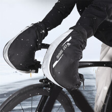 Windproof Thermal Bike Handlebar Mittens-Electric Bike Warm Covers with Reflective Safety Gloves