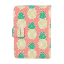 PU-Leder-Reisepasshülle mit Ananas-Dekor, Kredit- und Ausweisfächer