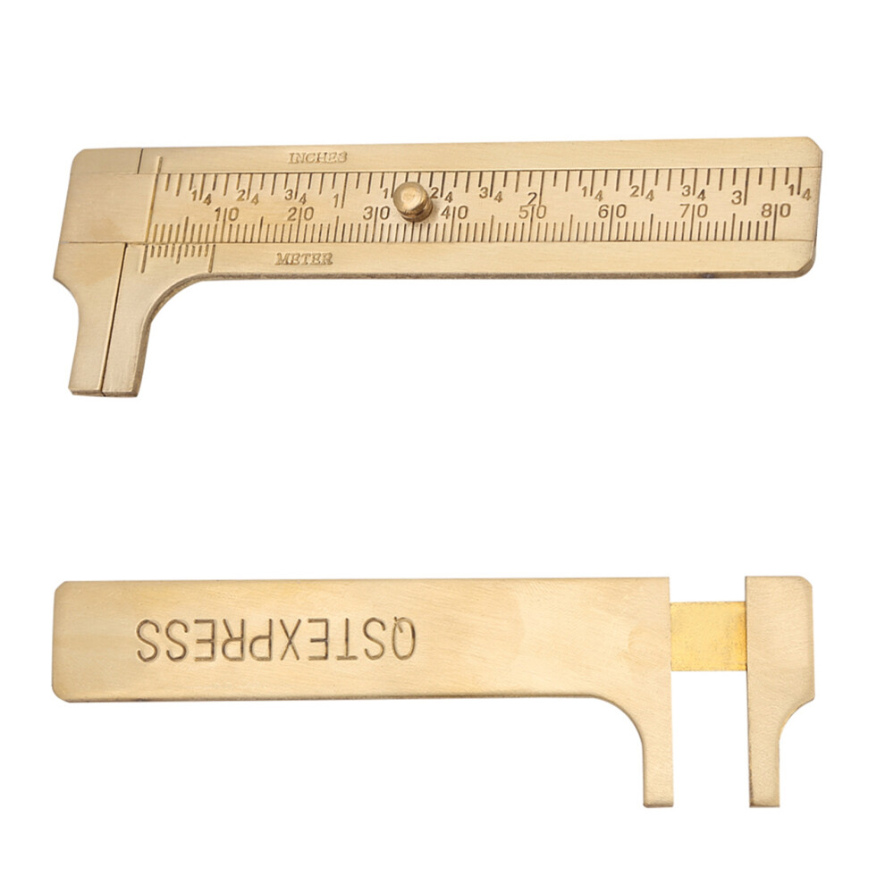 1Pc Brass Sliding Gauge Vernier Caliper Ruler Measuring Tool Double Scales Mm/Inch (80Mm) 7901324300810