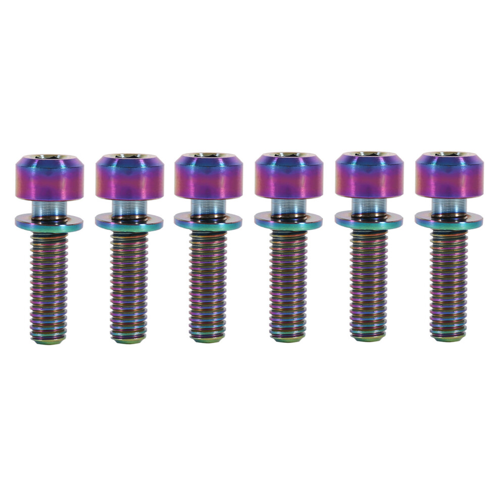 Rainbow Titanium Bicycle Stem Screws Bolts With Spacer-Pack Of 6For Cycling Enthusiasts 9394200235883