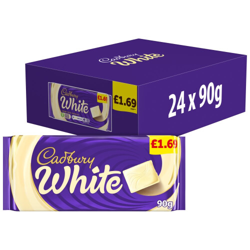 Cadbury Cadbury White Chocolate Bar 90g (Pack of 24)